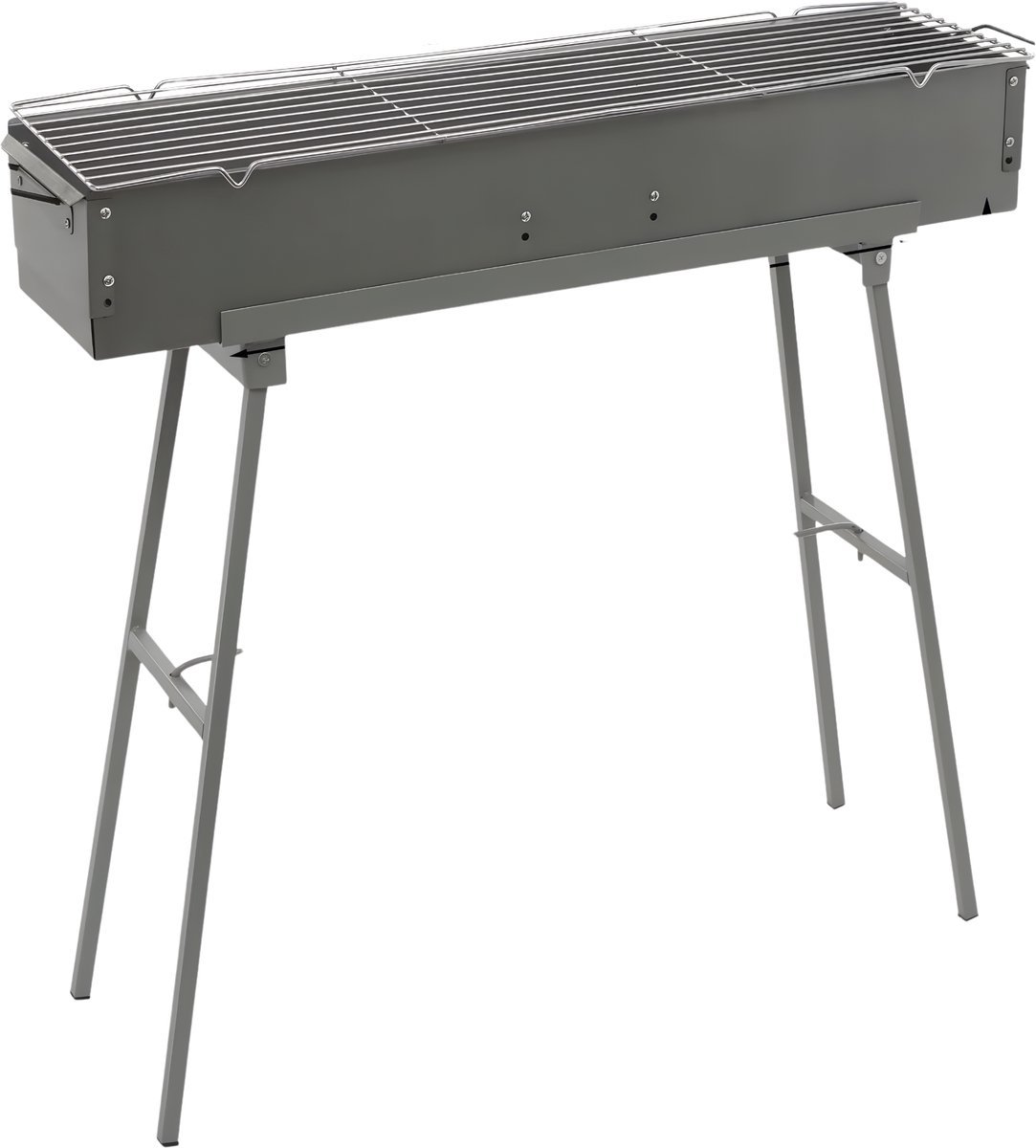 Auto Grille 65cm Grijs - Draagbare, opvouwbare houtskoolgrill en 60*18*65cm - Voor Camping, Tuin, Buiten Koken en Auto Styling