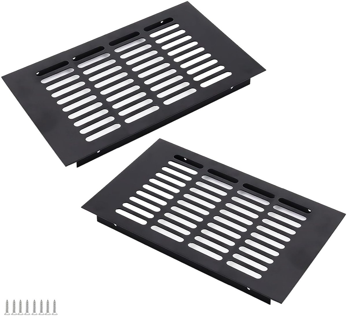 Ventilatierooster 250 x 150 mm Zwart Vierkant voor Kasten, Slaapkamers en Deuren - Ideaal 