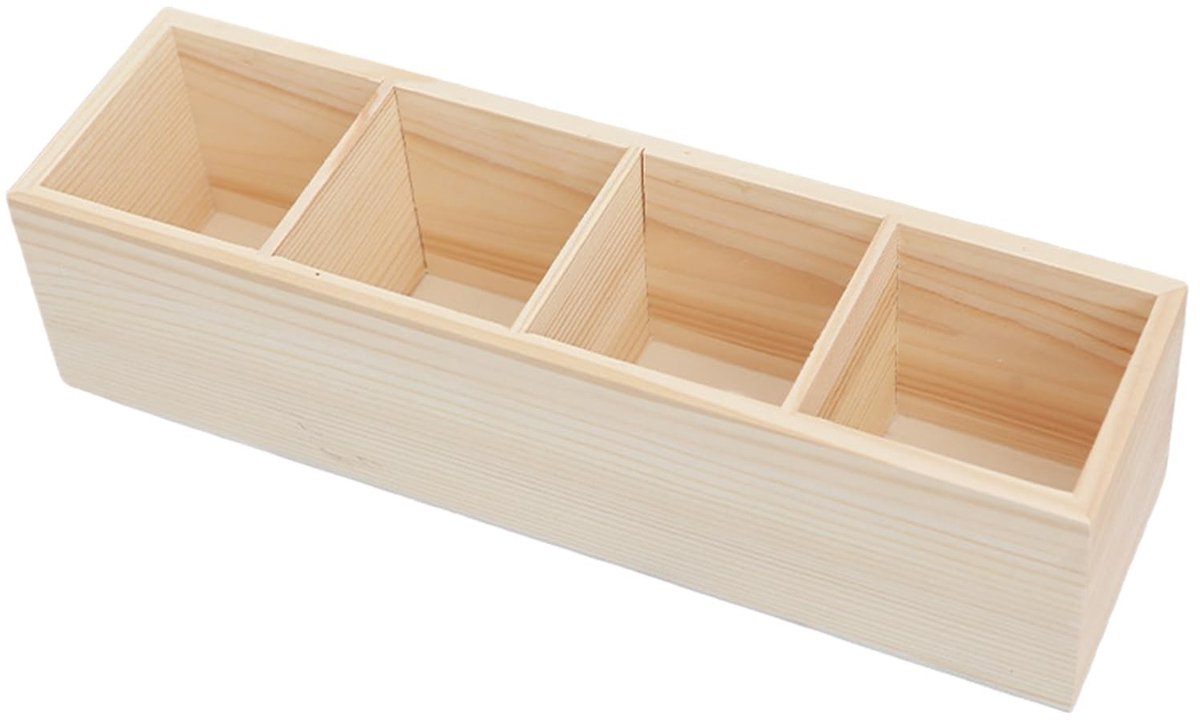Dailygoods - Houten pennenhouder voor kinderen met 4/6 vakken - Organizer voor kantoor en bureau