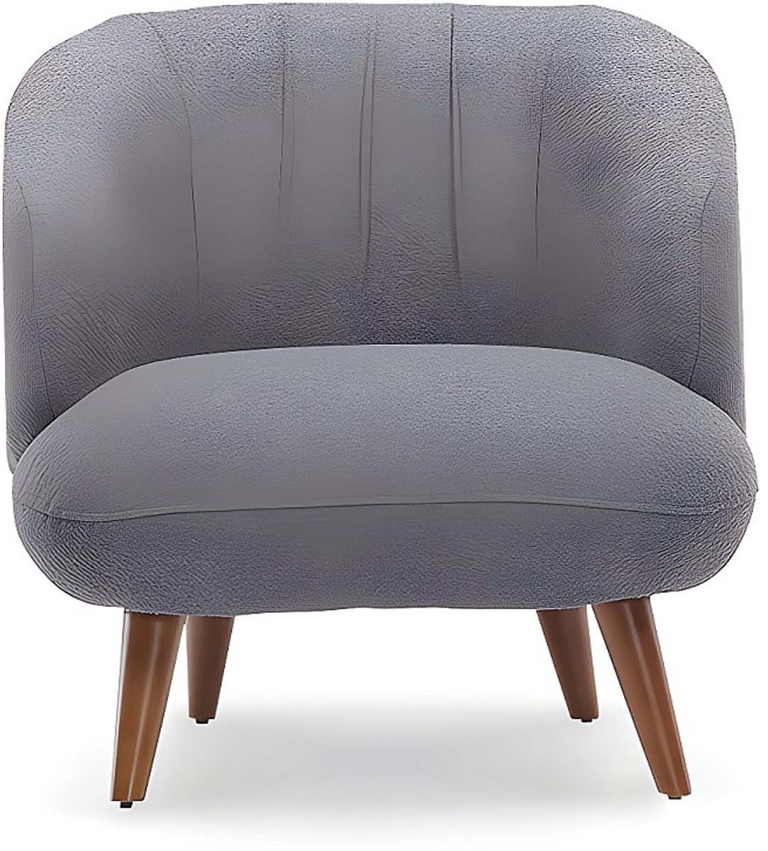 Vente-unique Fauteuil van bouclé stof - Antraciet - JANINA Antracietgrijs