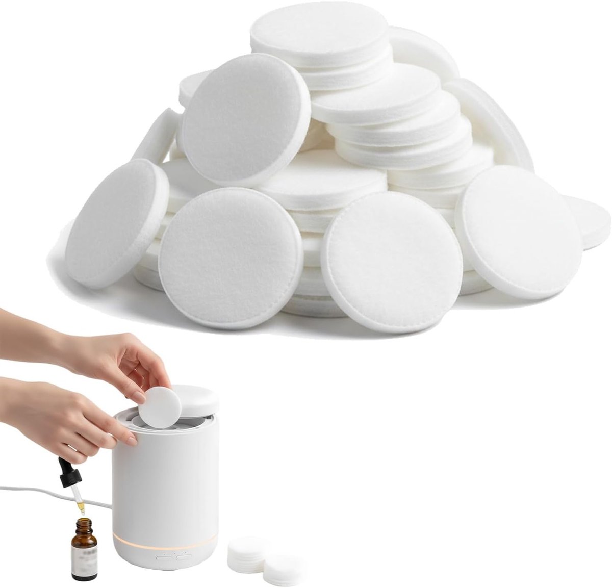 Set van 50 Navullingen voor Diffusers – 22,5 mm Ronde Microvezel Geur Pads – Ideaal voor L