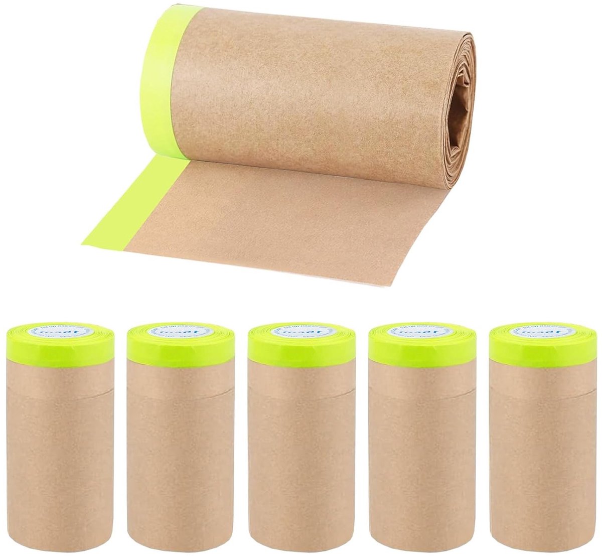 Zelfklevend Afdekpapier voor Schilderwerk, Verven en Raamafplakband - 6 Rollen van 15 cm x 15 m, Perfect voor Bescherming en Schilderprojecten