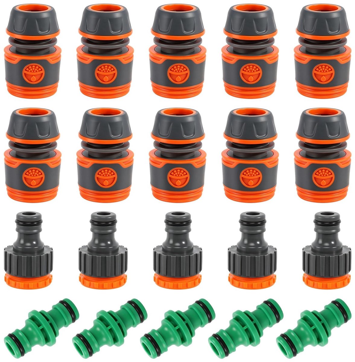 Dailygoods - Slangkoppeling 1/2 inch set van 20 stuks - Slangaansluitingen voor tuin en huishouden