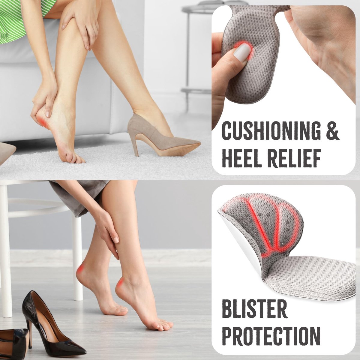 Dailygoods - Hielkussens voor Schoenen - Zacht Traagschuim Hielbescherming (3 Paar)