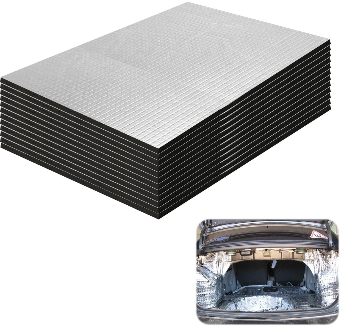 Dailygoods - 12 Stuks Isolatiemat voor Auto - Geluidsisolatie en Warmtebescherming