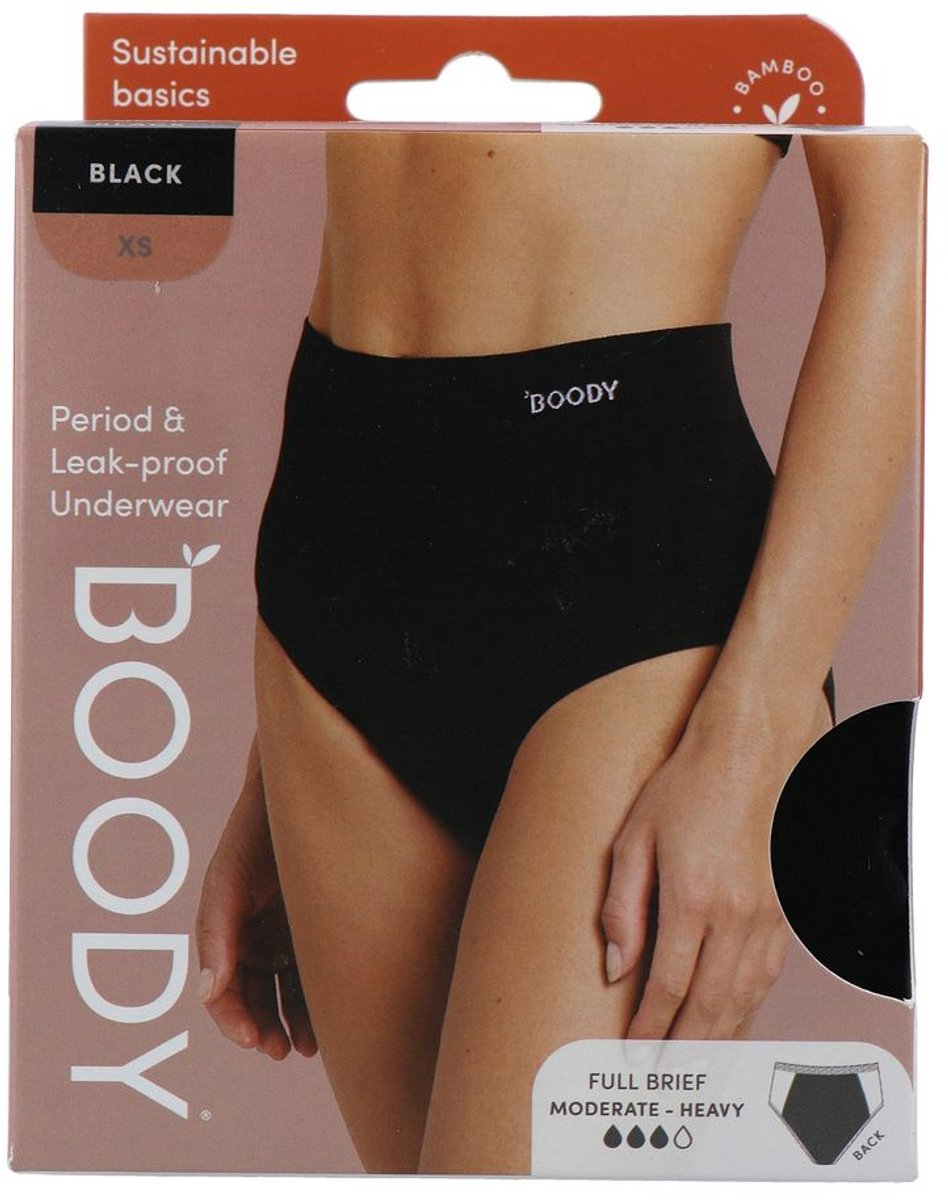 Boody Menstruatieondergoed Tailleslip Zwart Normaal/Hevig Maat XS 1ST