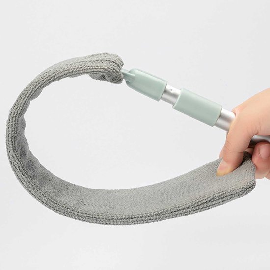 Microvezel Stoffer - Telescopische Borstel - Stof Verwijderen - Flexibele Kop - 54-96 cm - Grijs — afbeelding 4