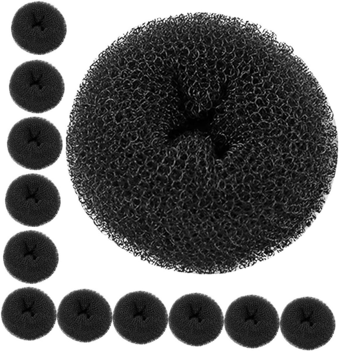 Haar Donut Bun Maker - Haarvormer Kapselmaker - Haar Stijlen - Flexibel Materiaal - 9.5 cm - Zwart
