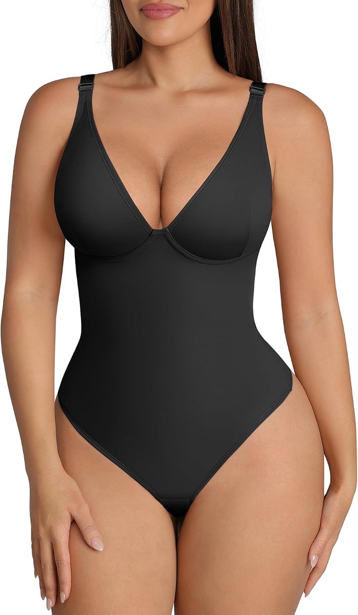 Bodysuits voor Vrouwen Buikcontrole Bodysuits Diepe V-Hals String
