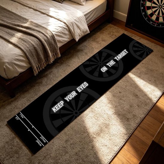 Dartmat met Werplijn - Dartvloer Antislip - Trainen en Spelen - Gestandaardiseerde Werplijnen - 300 x 33 cm - Grijs — afbeelding 2
