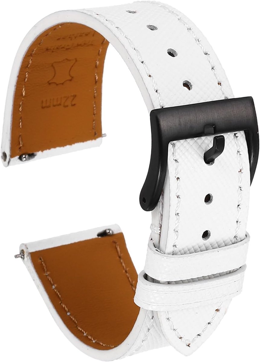 Echt leren horlogebandje, 22 mm, snelwissel, reservearmband met
