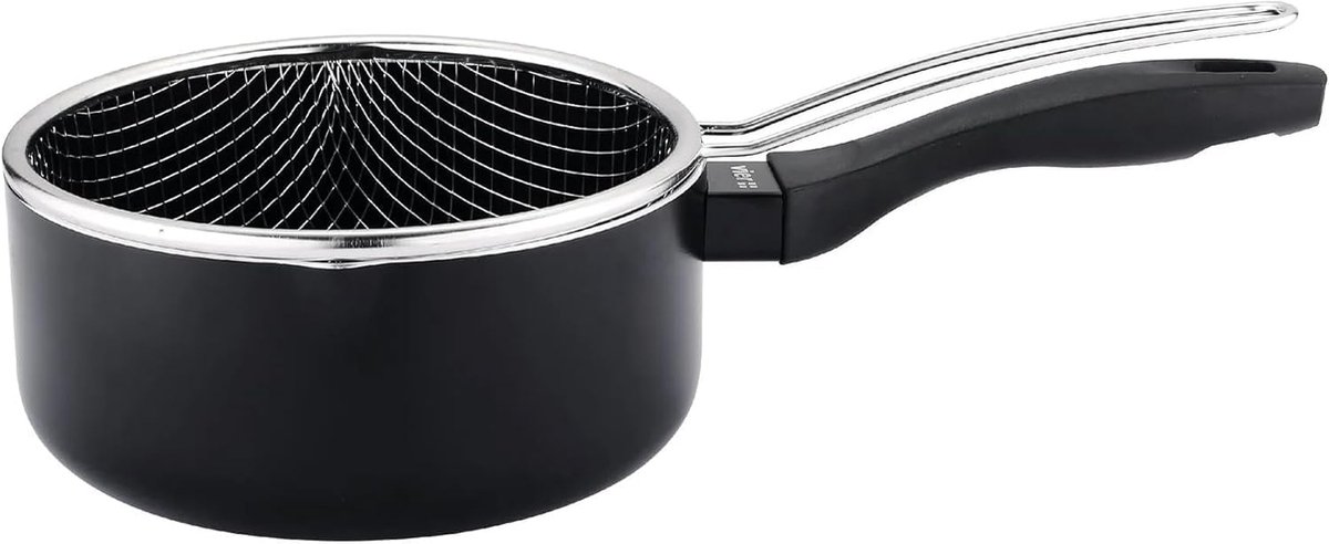 Inductie-friteuse van aluminium, met anti-aanbaklaag, Ø 16 cm, deksel