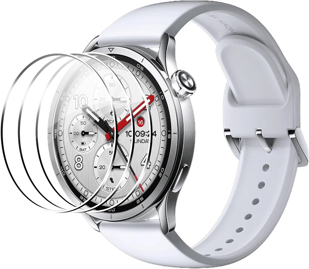 Beschermfolie voor Xiaomi Watch S5 46 mm voor pantserglas, 3 stuks, waterdichte folie van gehard glas, anti-kras displayfolie, ultradunne luchtbelvrije displaybescherming