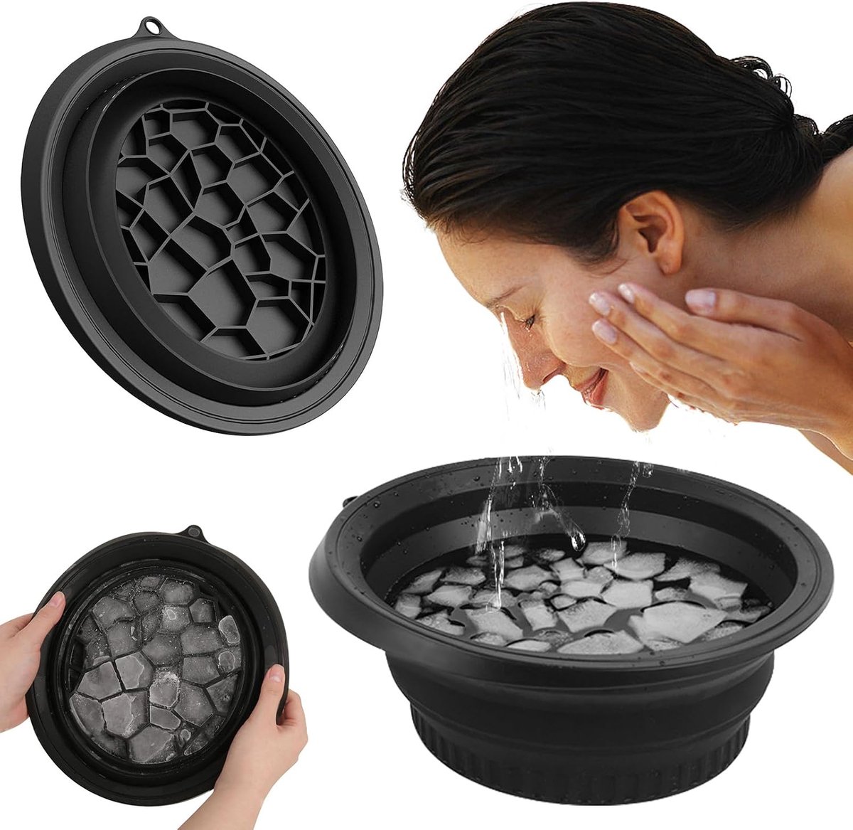 Ice Bath Bowl Opvouwbaar Siliconen Ijs Waskom Snel Koelende