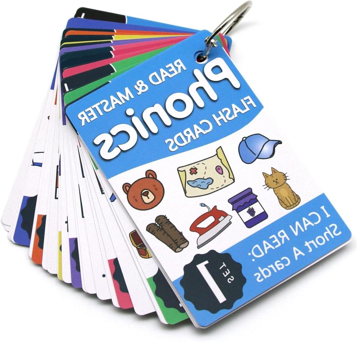 Phonics Leerkaarten - Leeskaarten Kinderen - Leren Lezen - Dubbelzijdig Ontwerp - 67 Kaarten - Meerkleurig