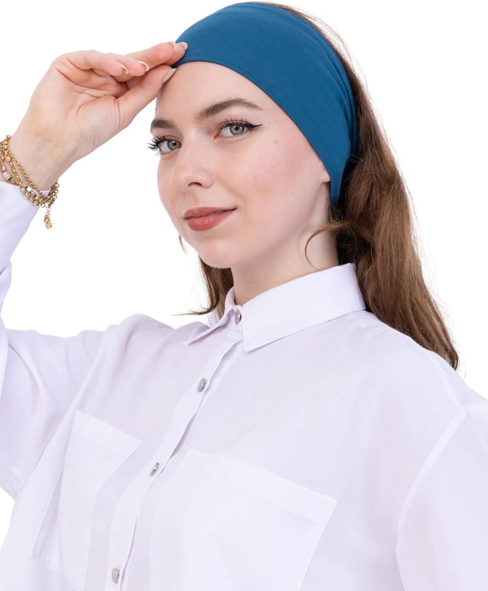 Katoenen hijab-pet voor dames, rekbare hoofdbedekking, voorgenaaide