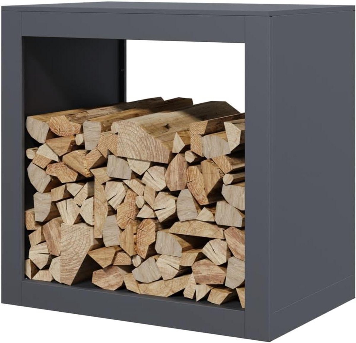 Haardhoutrek - Houtopslag Stand - Haardhout Opslaan - Bodemvrij Ontwerp - 60 x 40 x 60 cm - Antraciet