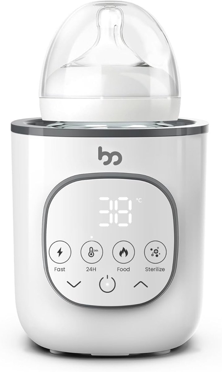 SnelShoppen - Babyflessenwarmer voor snel en gelijkmatig verwarmen van moedermelk of melkvoeding, 8-in-1 multifunctionele flessenwarmer met temperatuu