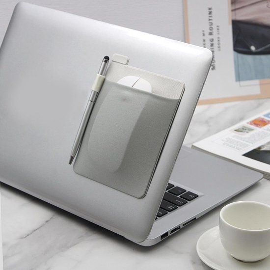 Externe harde schijf houder - Laptop opberger - Laptop organiseren - Plakbare opbergvak - 15 x 11.5 cm - Zwart — afbeelding 2
