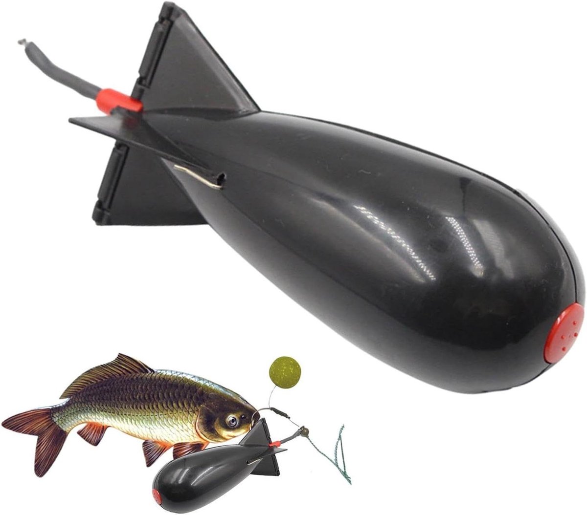 Karpervissen Rocket Feeder - Spod Raket Vorm - Aas Verspreiden - Geen Aasverlies - 14.5 cm - Zwart