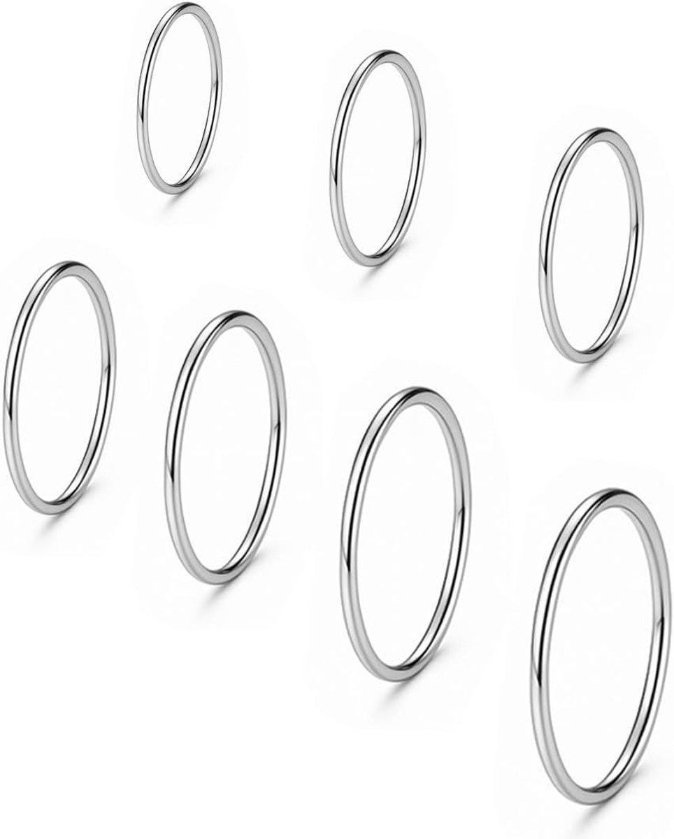 Ringen voor dames, roestvrij staal, eenvoudige stapelbare