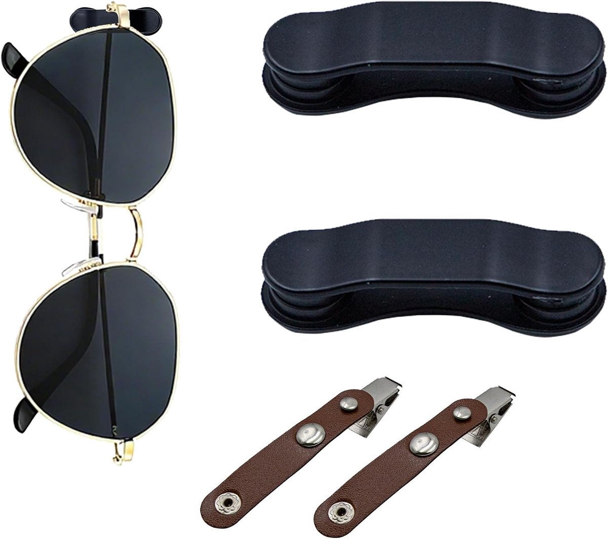 brilhouders (2 stuks), veilig accessoire-metaalclip voor bril