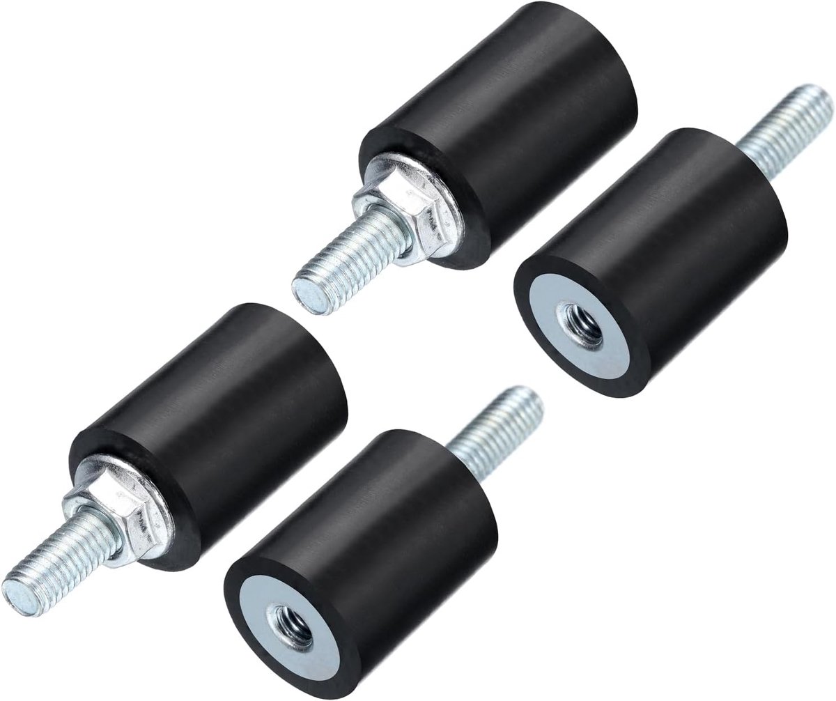 4 stuks M5 x 15 mm rubberen isolatiehouders met schroeven 15 x 20 mm mannelijk vrouwelijk schokdemper trillingen verzinkt montage cilindrische schroefdraad anti-vibratie met 4 stuks M5