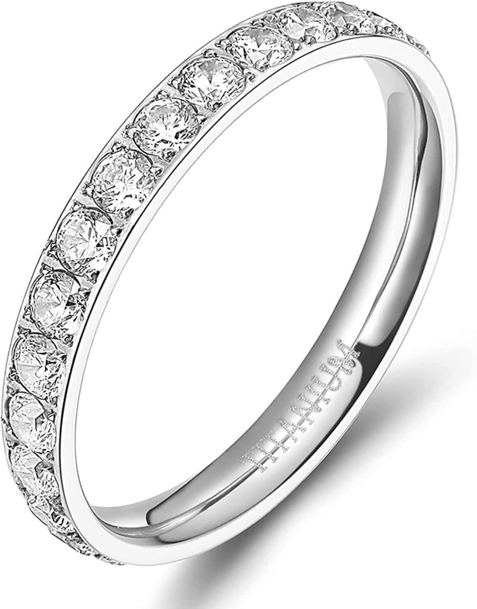 Eternity Ring voor dames, 3 mm, titanium, verlovingsringen