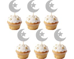 24 stuks Eid Mubarak cupcake-toppers, taartdecoratie met