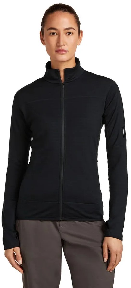 Icebreaker Merino Blend 300 Realfleece™ Descender Sweatshirt Met Rits Zwart L Vrouw