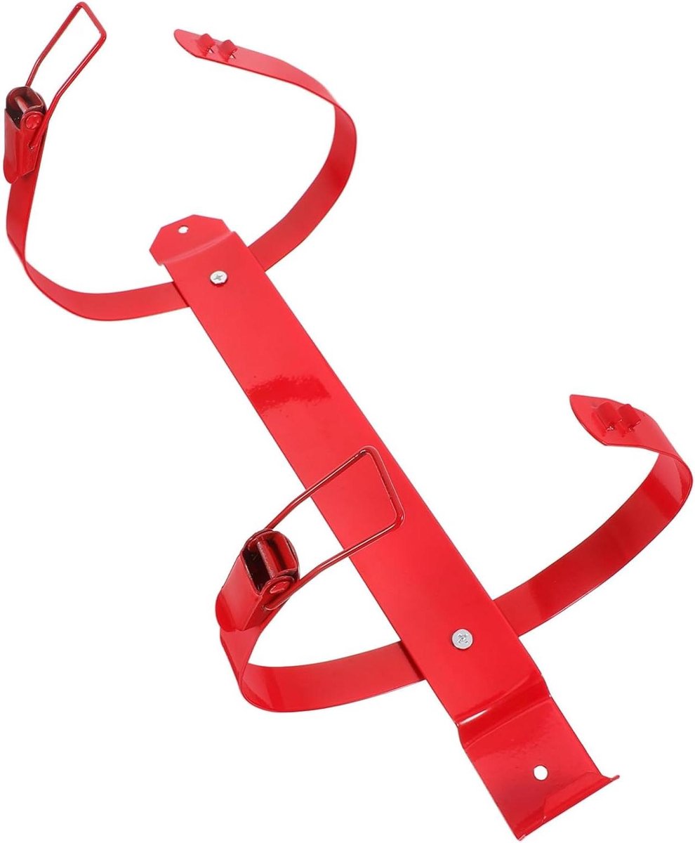 Brandblusserhouder Verstelbaar - Bevestigingsbeugel Muurhaak - Brandblusser Veilig Opbergen - Universeel Verstelbaar Ontwerp - 33.30X14.00X14.00CM - Rood