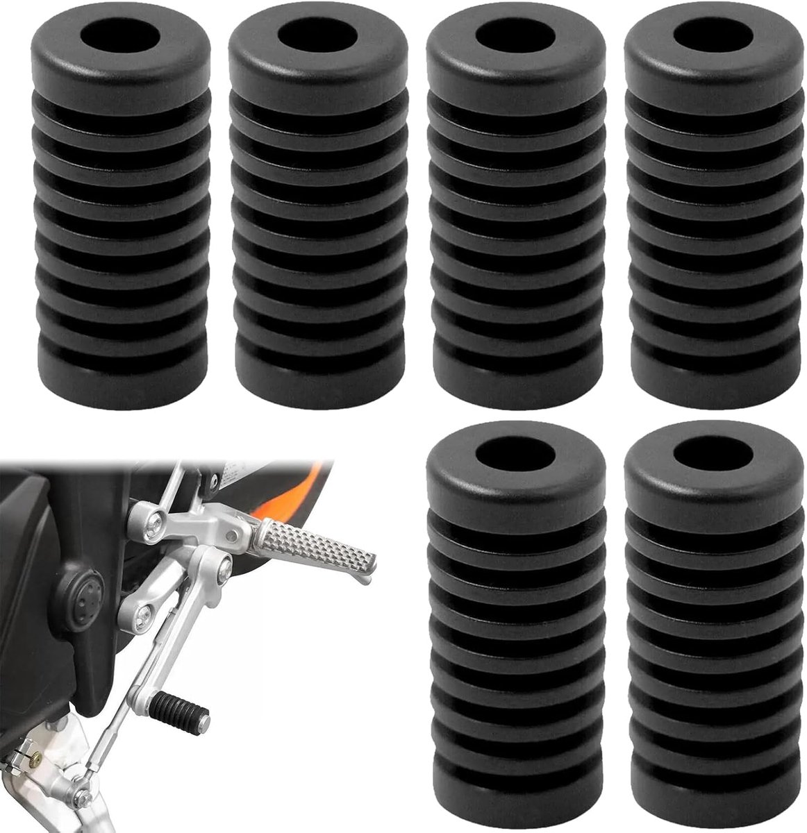 Beschermkappen Voor Versnellingspook 6 Stuks Zwart Beschermhoes Voor Versnellingspook Voor Motorfiets,Rubberen Versnellingshendelafdekking,Antislip Rubberen Schakelhendelafdekking
