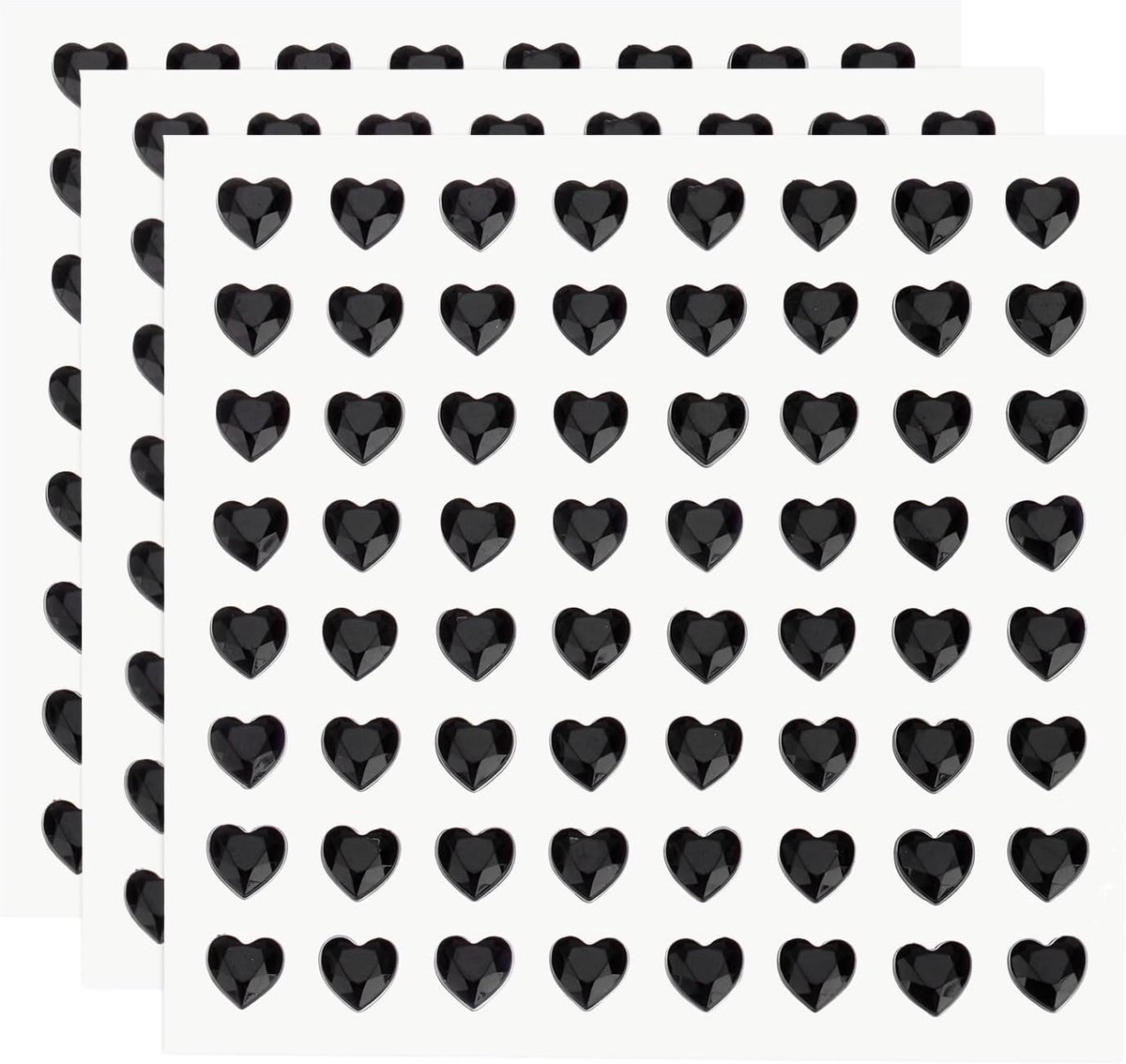 Strassteentjes, 6 mm, zelfklevende edelsteenstickers voor sieraden, make-up voor Valentijnsdag, doe-het-zelf handwerk, zwart