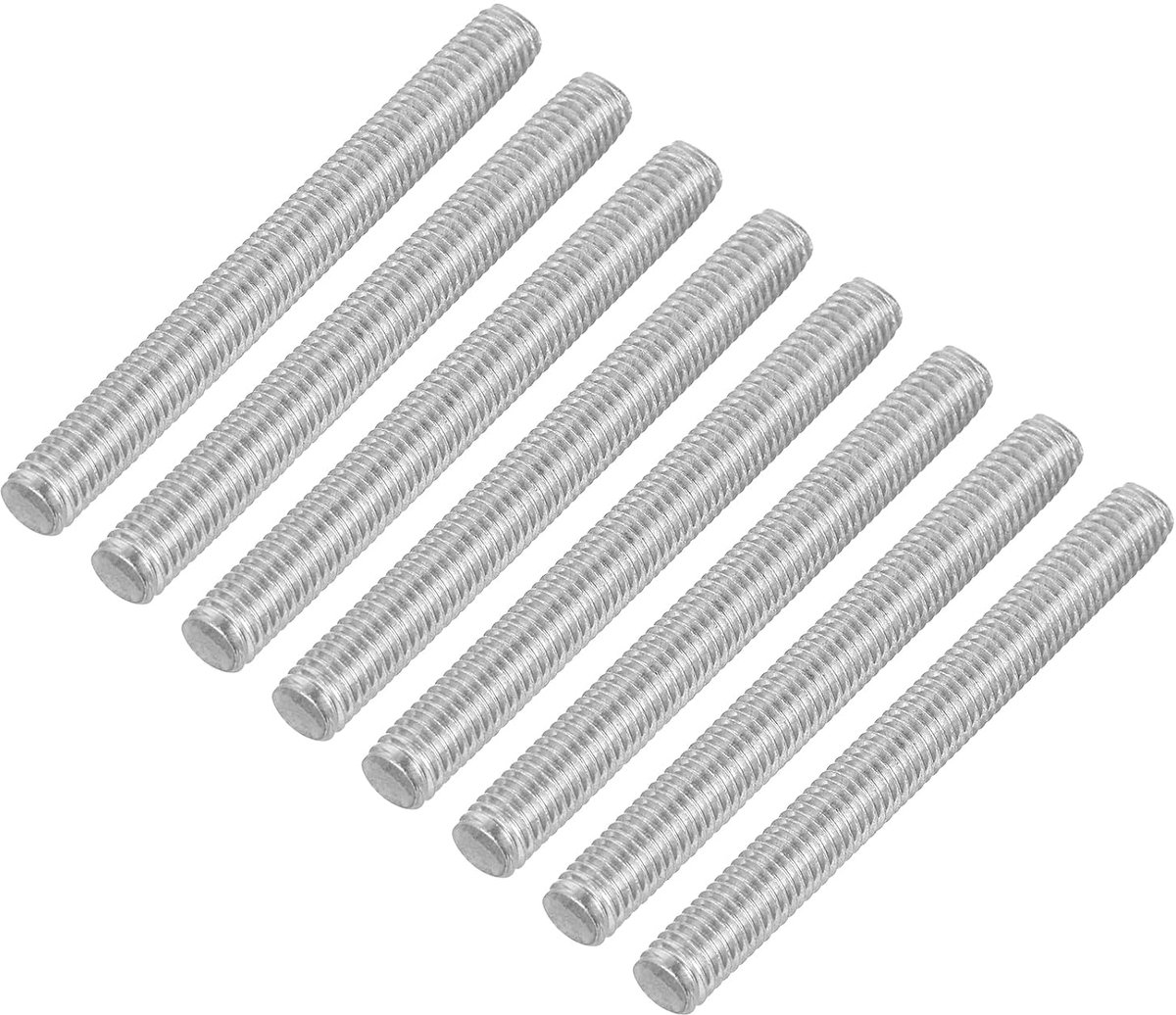16 stuks volledige schroefdraadstangen, M5 x 50 mm roestvrij staal 304 klinknagels stang rechtse schroefdraad M5-0.8 voor montage van meubels en machines