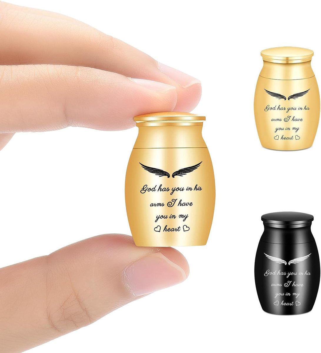 2 sets urnen voor menselijke as, kleine urnen, crematie, keepsakes