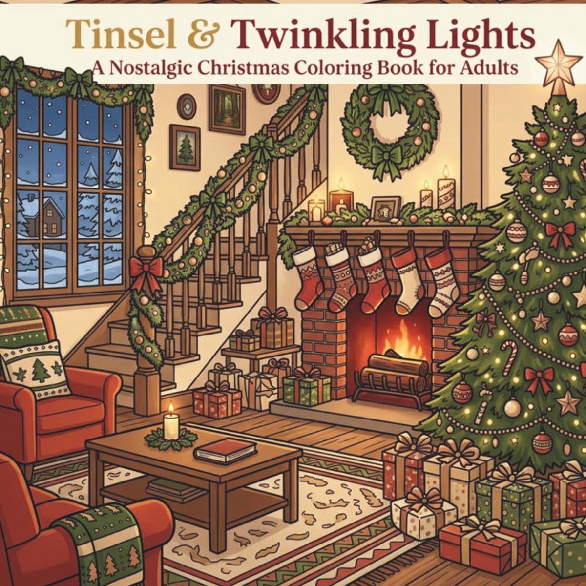 Twinkling Lights: A Nostalgic Coloring Book Adults