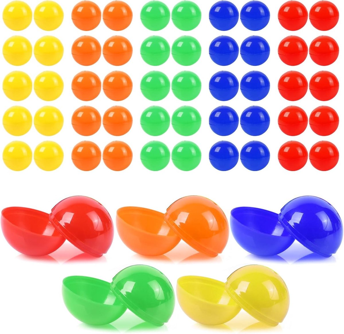 50 Stuks Vulbare Ballen van 3 cm voor Feestspellen, DIY Projecten en Bingo, 5 Kleuren
