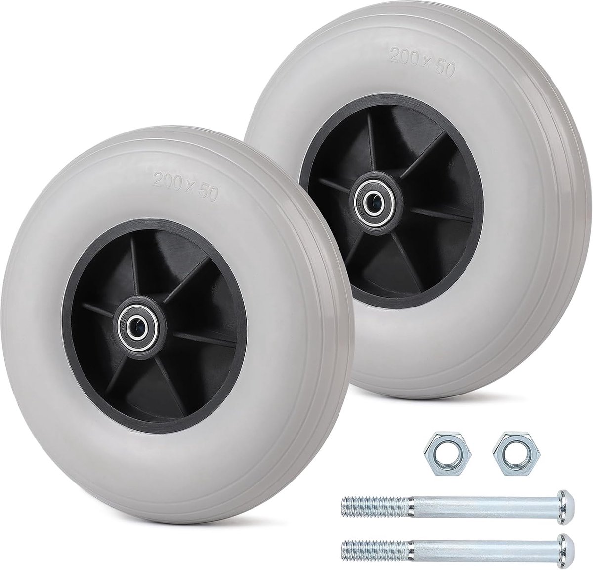 Wielen, 190 mm, reservezwenkwielen Tpr voor rolstoelwielen, 8 inch