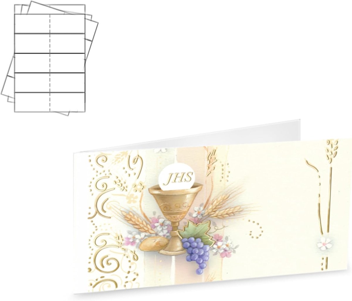 arkamii Kaarten voor gastgeschenken, verpakking met 20 kaarten voor de eerste communie (0028)
