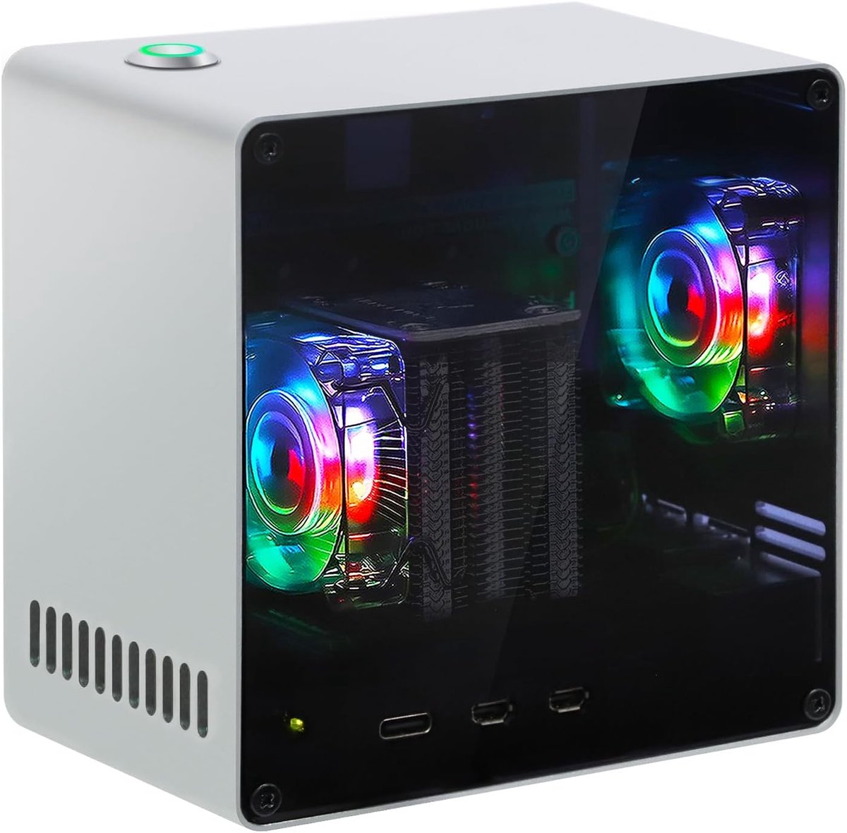 Freenove Case for Raspberry Pi 5 (NOT Included), M.2 NVMe SSD Slot, PWM ARGB Fans Light Sync, CPU Tower Cooler, Power - ShopVlot