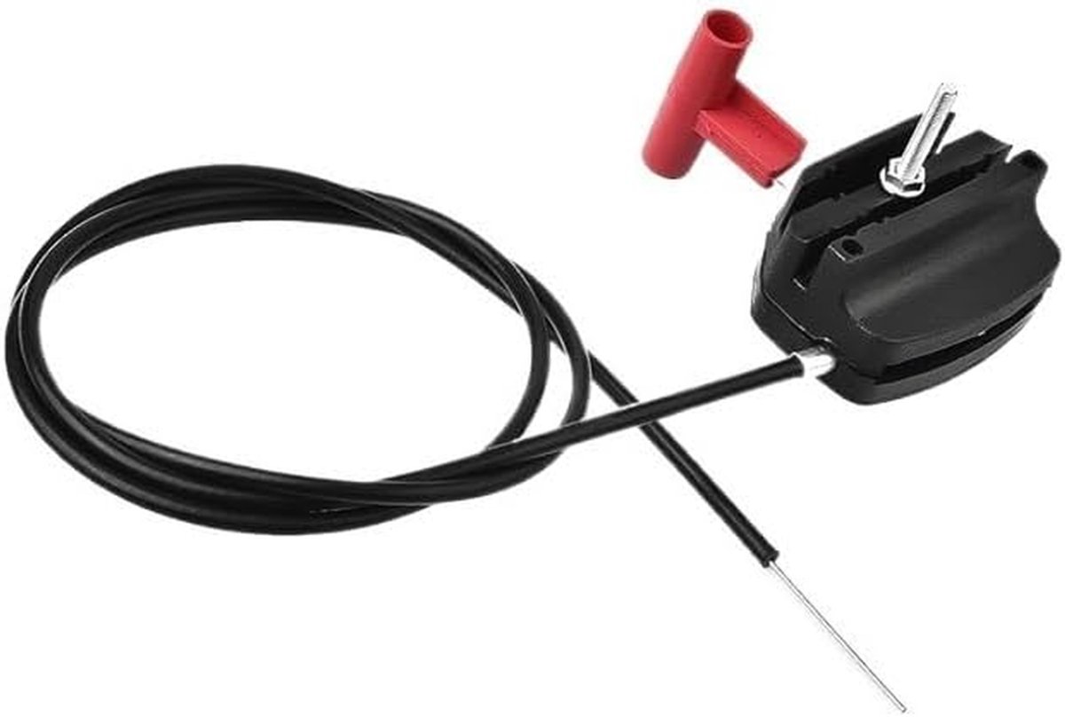 Gaskabel Hendel Set - Choke Kabel - Grasmaaier Onderhoud - Legering Constructie - 142 cm - Zwart