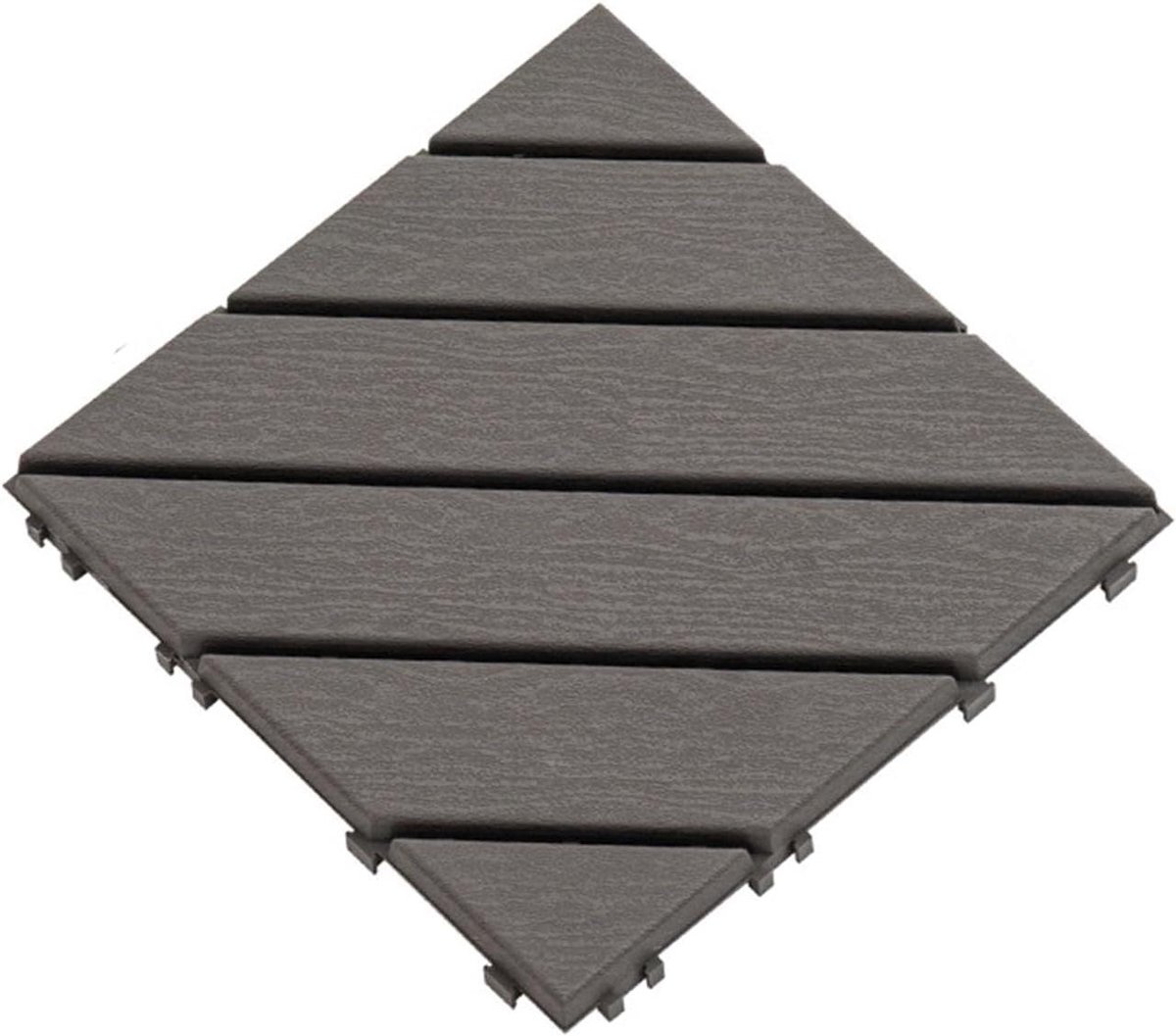 In elkaar grijpende Vloertegels - Terrastegels Kliktegels - Buitenruimte Verfraaien - Snelle Klikmontage - 25 x 25 cm - Bruin