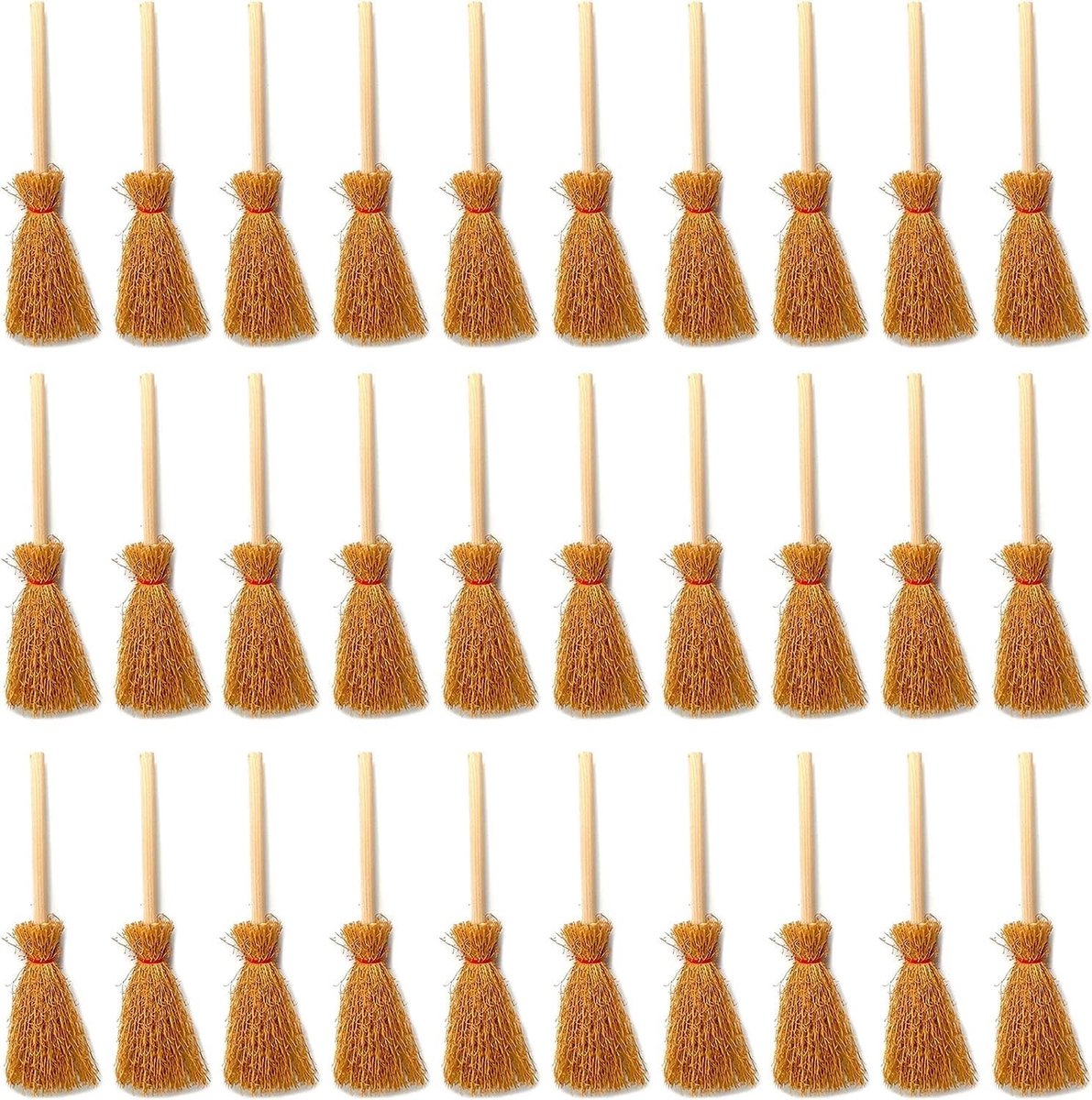 Miniatuur Strobezems voor Poppenhuis - 30 Stuks Versieringen voor Feestjes en Creatieve Projecten met Rode Touw