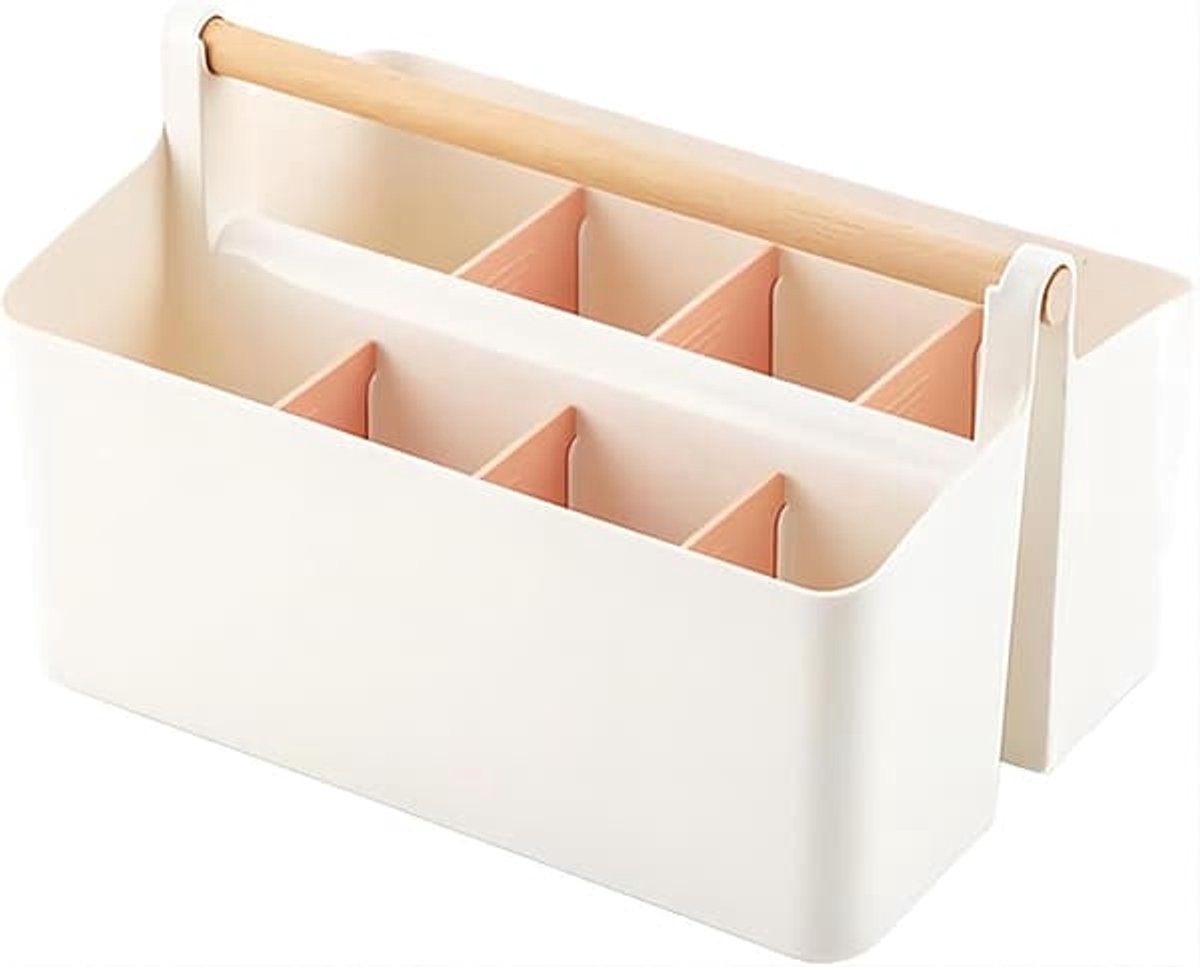 Deze multifunctionele pennenhouder met 8 vakken is een ruime opbergdoos voor op het bureau. Hij biedt plaats aan kantoorartikelen, schoolspullen en kinderspullen (roze).
