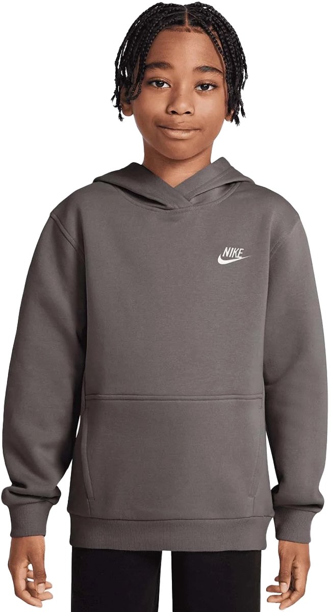 Nike k nsw club flc hdy lbr in de kleur . Grijs