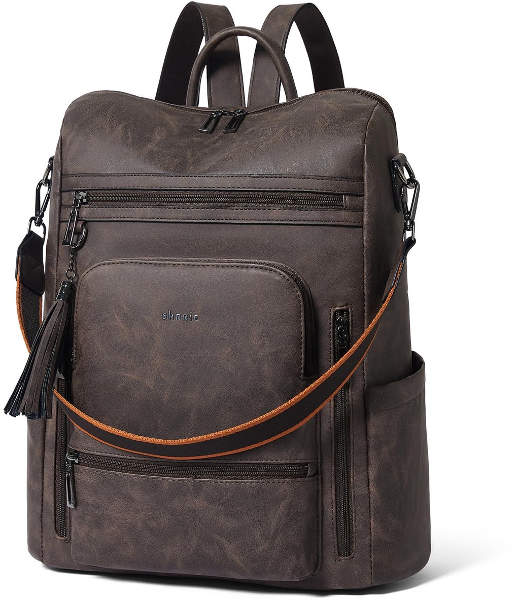 Omgoods - Vegan Leren Laptop Rugzak - 15.6 Inch - Bruin