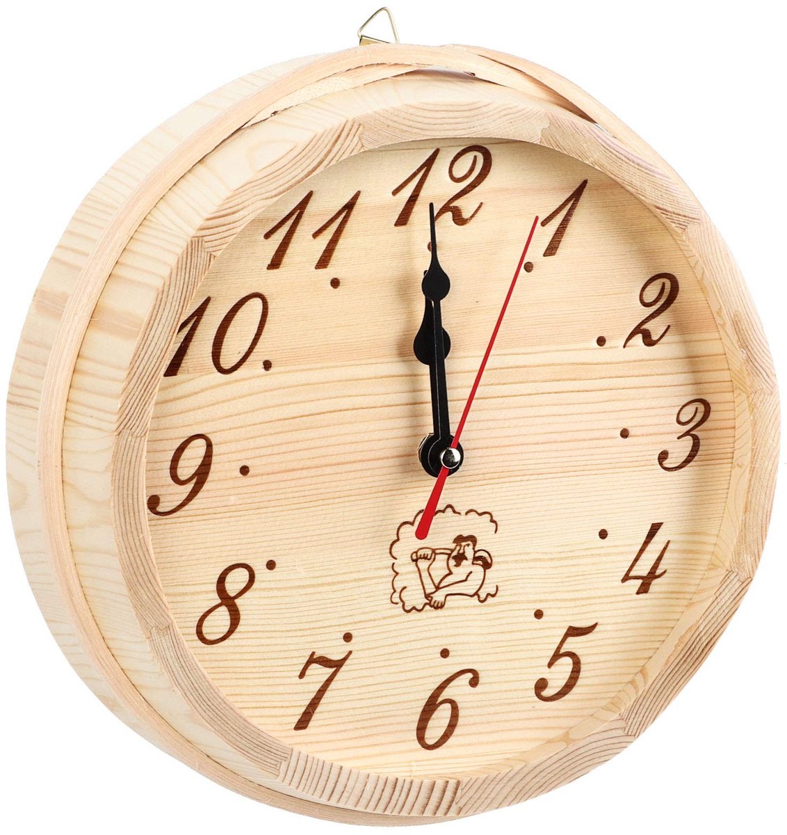 Omgoods - Houten Wandklok met Sauna Timer, 9 Inch
