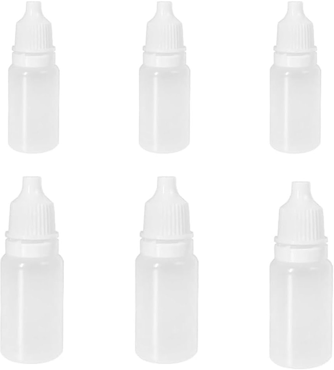 6 stuks kunststof flessen, lege fles, zachte fles, lege lijmfles, precisiefles, voor smeerlijm, verf en alcoholinkt (5 ml/10 ml)