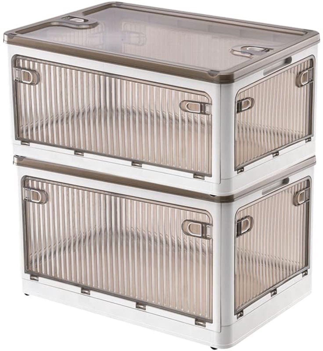 Omgoods - Set van 2 Stapelbare Opbergdozen met Wielen - 28L