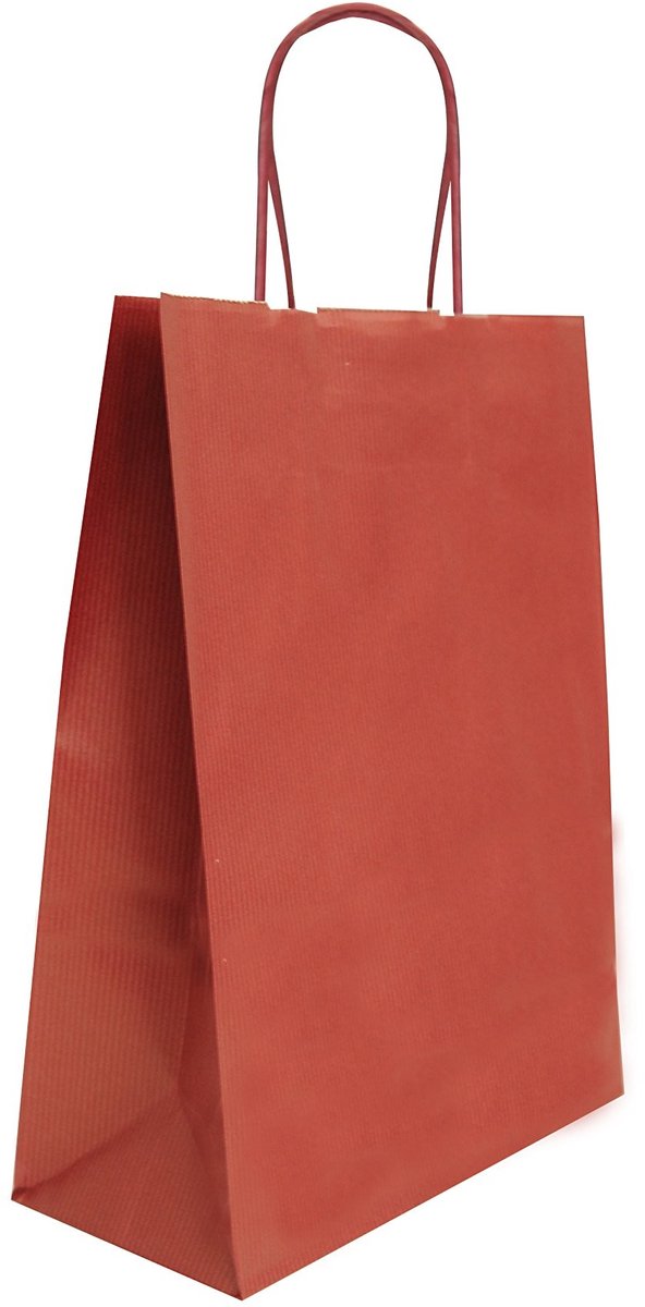 Omgoods - Burgondische Shopper met Twisted Handgrepen - 25 Stuks